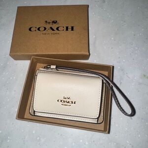 Coach Cream Wristlet with Strap